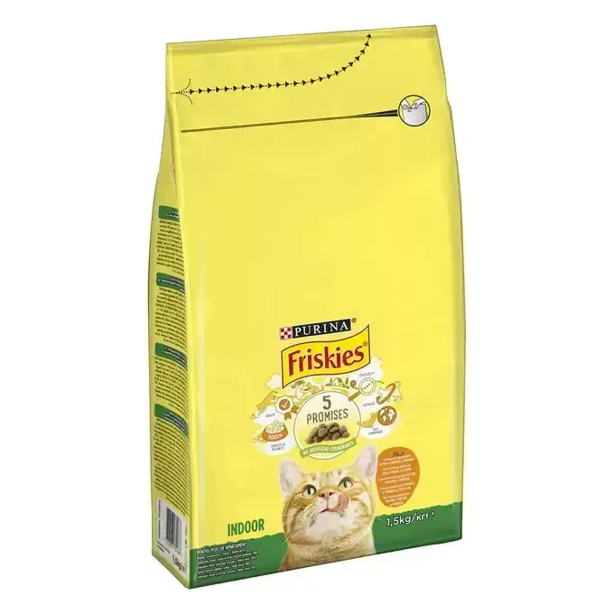 Szezonális akció FRISKIES 10kg Indoor csirke és pulyka száraz eledel felnőtt lakásban tartott macskáknak