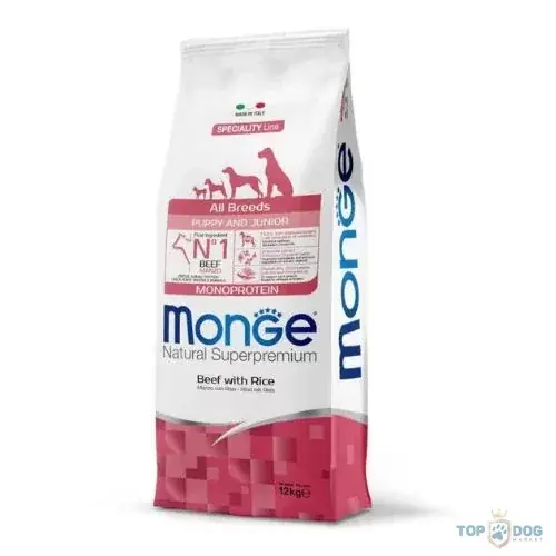 Monge Dog 2,5 kg Puppy & Junior Marha, Rizs Speciality line All Breeds Kiárusítás