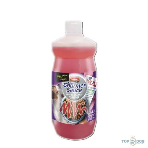 Legjobb ár Panzi Delicious Gourmet Sauce - öntet száraz eledelre (májas ízesítésű) kutyák részére (500ml)