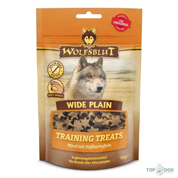 Wolfsblut Wide Plain Training Treats Lóhús Édesburgonyával Snack kutyáknak 70 g Ajánlat