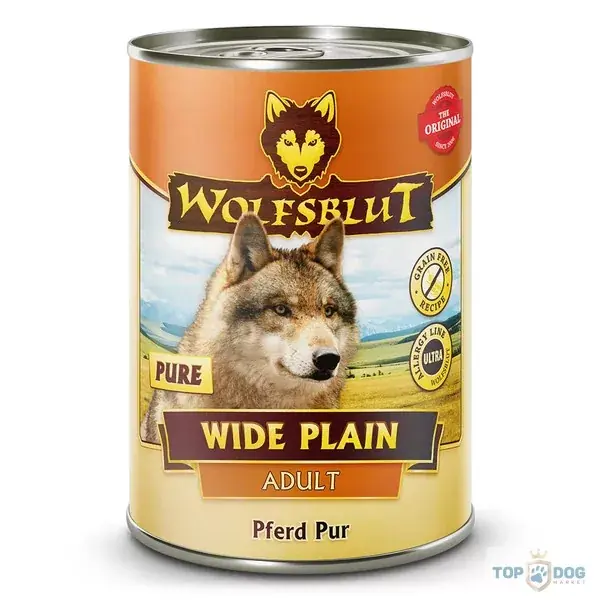 Utolsó esély Wolfsblut Wide Plain Pure Adult Lóhús Konzerv nedves kutyatáp 395 g