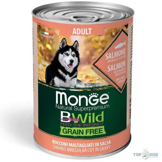 Gyors szállítás Monge BWild GF 400gr Lazac sütőtök,cukkini