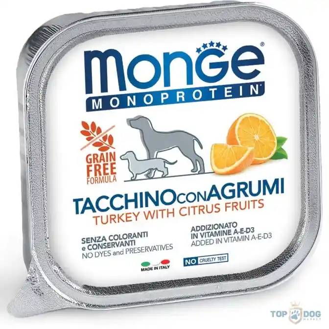 Monge Dog 150g MONOP. Fruits pulyka-citrus Árengedmény