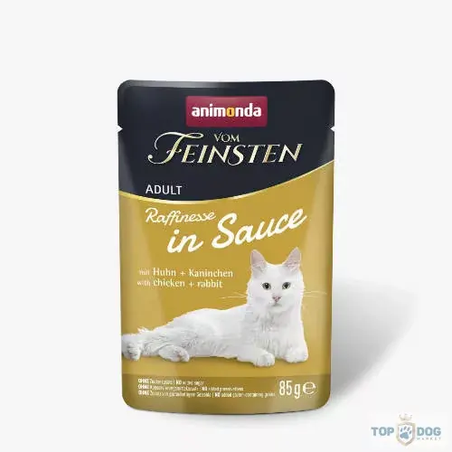 Animonda Vom Feinsten Adult (Raffinesse in Sauce) alutasakos csirke+nyúl - Felnőtt macskák részére (85g) Szuper akció
