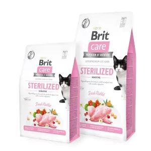 Vedd meg online Brit Care Cat Sterilised Sensitive Rabbit 7kg