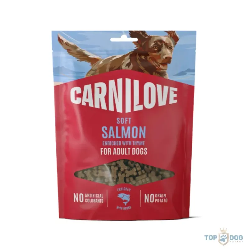 Bestseller Carnilove Dog Soft Snack Salmon With Thyme - Lazac Kakukkfűvel kistestű kutyáknak 200g