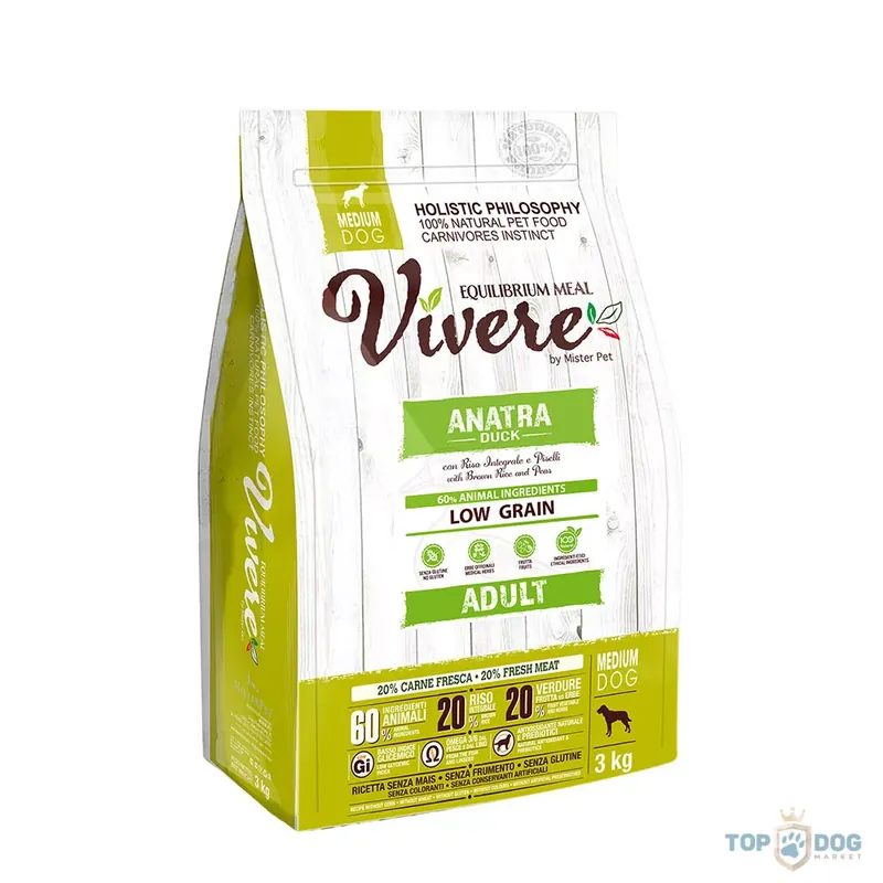 Ajánlat Vivere Low Grain Adult Medium Duck 3kg