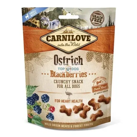 Biztonságos fizetés Carnilove Dog Jutalomfalat Crunchy Ostrich&blackberries - Strucchús szederrel 200g