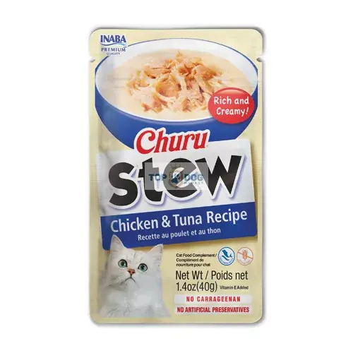 Azonnal elérhető Ciao Churu Stew csirkével és tonhallal 40gr