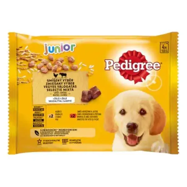 PEDIGREE JUNIOR Alutasakos válogatás csirke és marha rizzsel 4x100g Alacsony ár