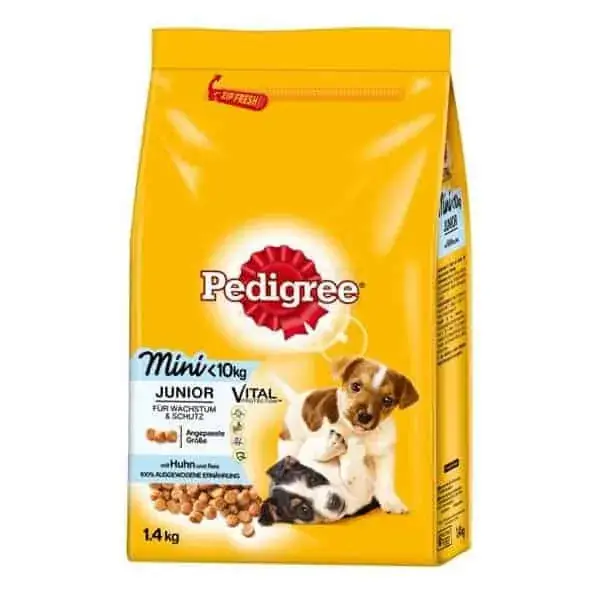 Szuper akció PEDIGREE JUNIOR MINI 1,4 kg – Száraztáp Junior kölyökkutyák számára Baromfival-Zöldséggel