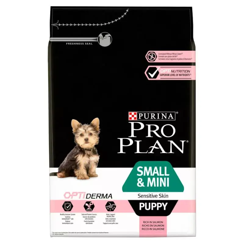 Pro Plan Optiderma teljes értékű állateledel kistestű és mini, érzékeny bőrű kölyökkutyáknak 3kg Olcsóbb