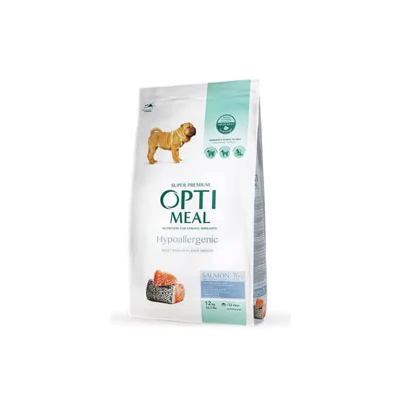 Kiárusítás OPTIMEAL DOG DRY HYPOALLERG 12KG LAZAC MEDIUM-LARGE