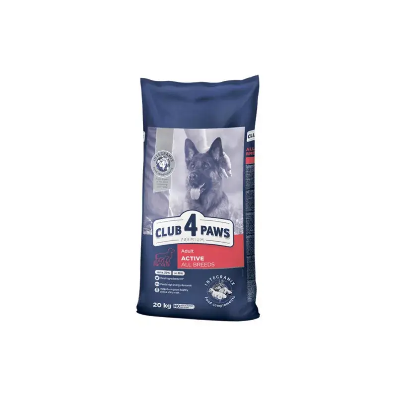 CLUB 4 PAWS PREMIUM DOG ACTIVE SZÁRAZ TÁP CSIRKE 20KG Csak ma