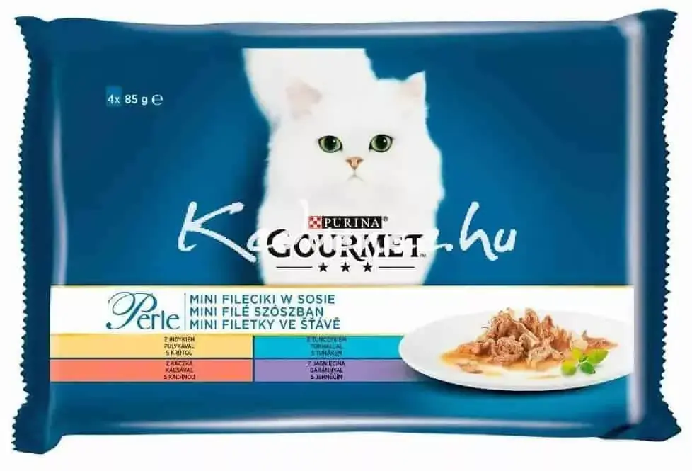 Gourmet Perle macskaeledel 4*85 g Hús, hal, szószban Biztonságos vásárlás