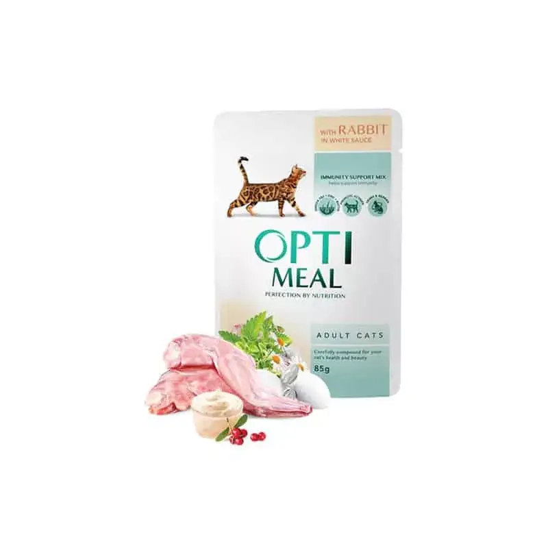 OPTIMEAL CAT POUCH 85G NYÚL SAUCE Biztonságos fizetés