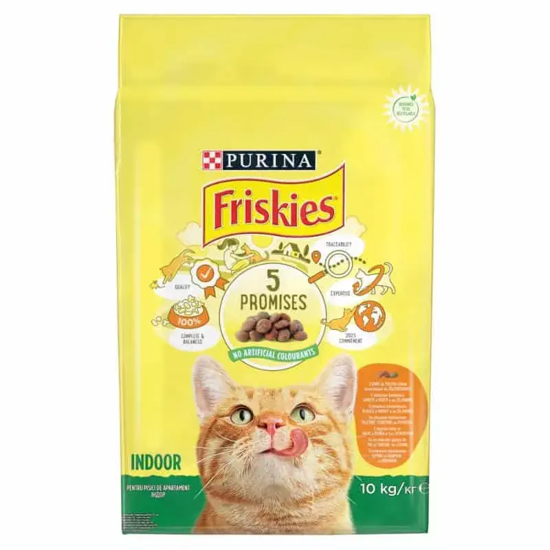 Friskies Indoor száraz macskaeledel csirkével és hozzáadott kerti zöldségekkel 10kg Azonnal elérhető