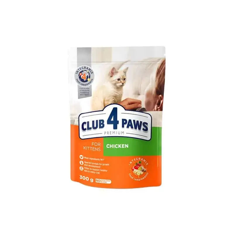 Akció CLUB 4 PAWS PREMIUM CAT KITTEN SZÁRAZ TÁP CSIRKE 300G