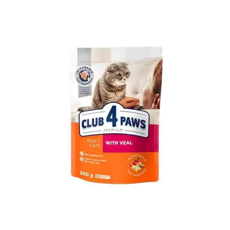 Kedvezmény CLUB 4 PAWS PREMIUM CAT SZÁRAZ TÁP BORJÚ 300G