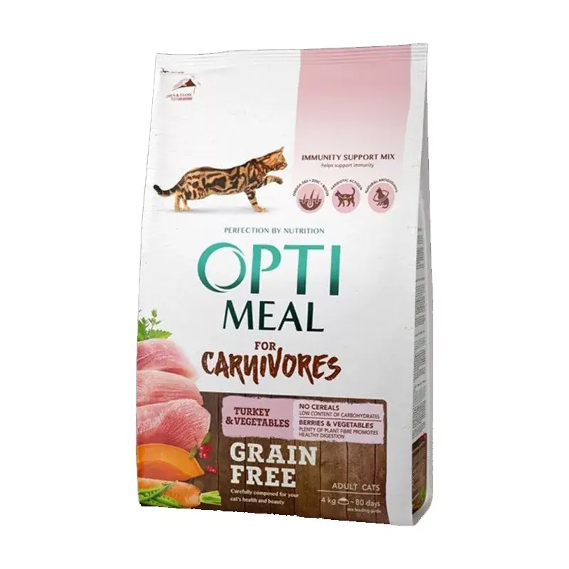 OPTIMEAL CAT GABONAMENTES SZÁRAZ TÁP PULYKÁVAL 4KG Különleges ajánlat
