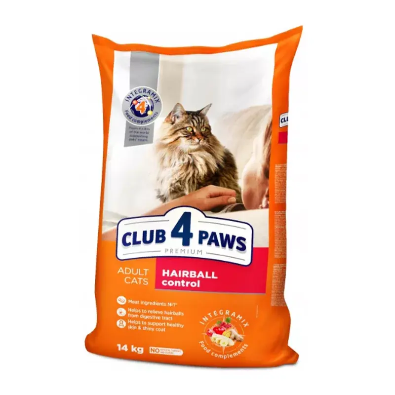 Csak ma CLUB 4 PAWS PREMIUM CAT HAIRBALL 14KG (11+3KG)