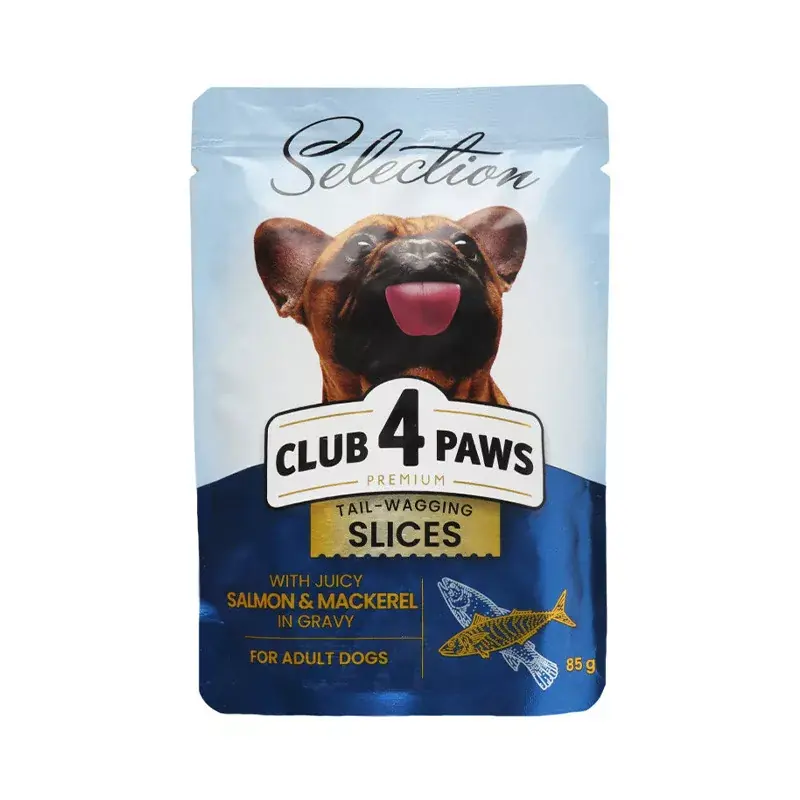 CLUB 4 PAWS PREMIUM DOG NEDVES ELEDEL LAZAC-MAKRÉLA 85G Szezonális akció