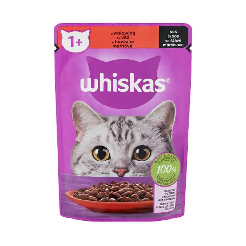 WHISKAS CAT POUCH MÁRTÁSBAN 85G MARHA Végkiárusítás