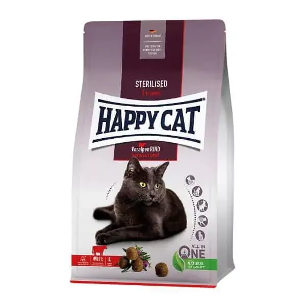 Gyors szállítás Happy Cat Sterilizált felnőtt macskáknak - marhás 1,3kg