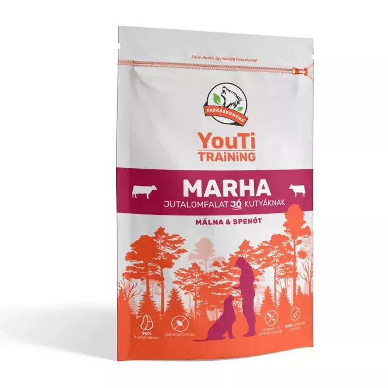 YOUTI TRAINING MARHA, MÁLNA-SPENÓT 100G Kiárusítás