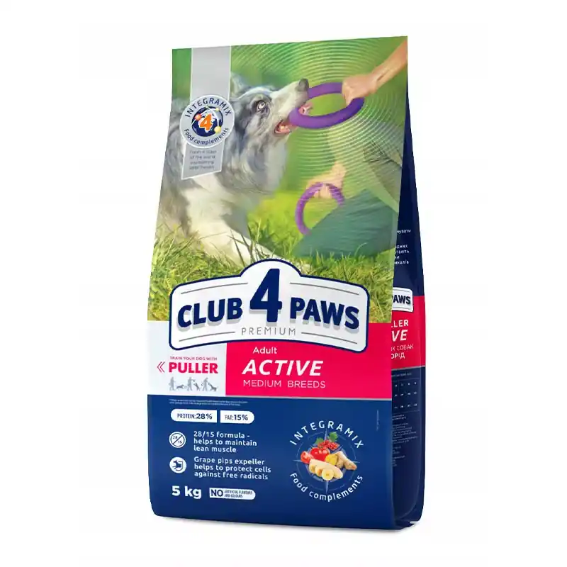 CLUB4PAWS DOG DRY ACTIVE MEDIUM 5KG Olcsóbb