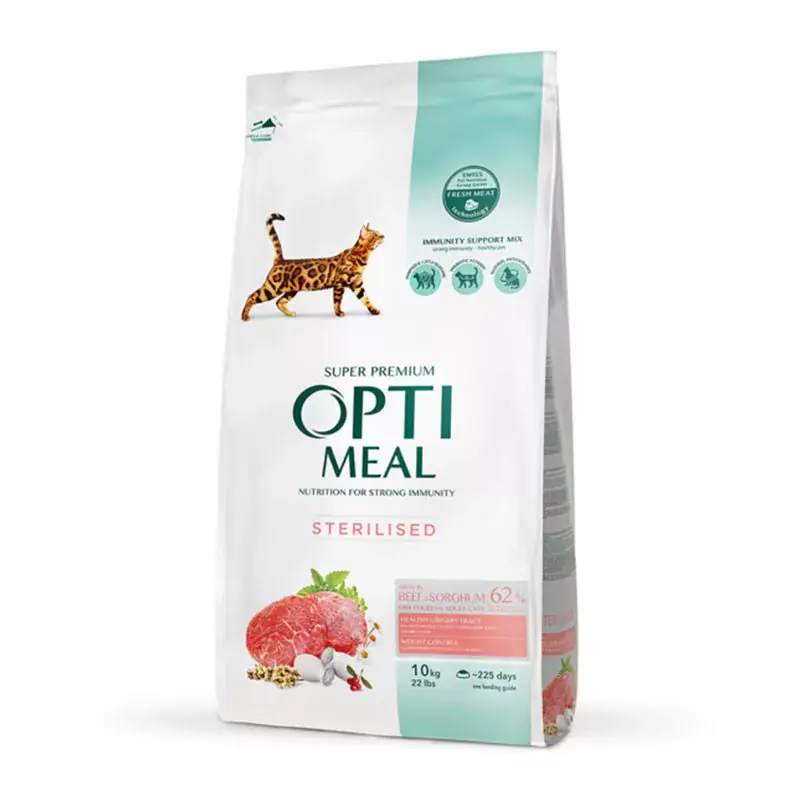 xOPTIMEAL CAT DRY STERIL 10KG MARHA-SORGHUM Rendeld meg most