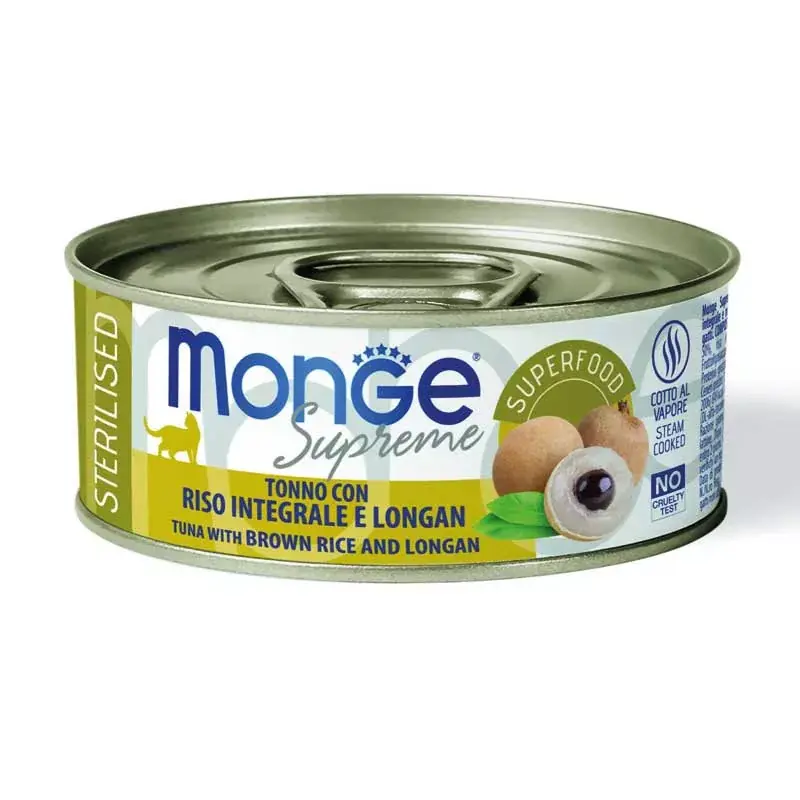 Expressz kézbesítés MONGE CAT TONHAL-LONGAN GYÜMÖLCS 80G KONZERV