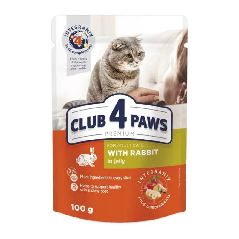 Vedd meg most CLUB4PAWS CAT POUCH 100G NYÚL/RABBIT