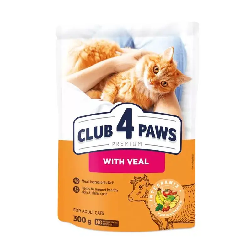 Azonnali szállítás CLUB4PAWS CAT DRY BORJÚ 300G