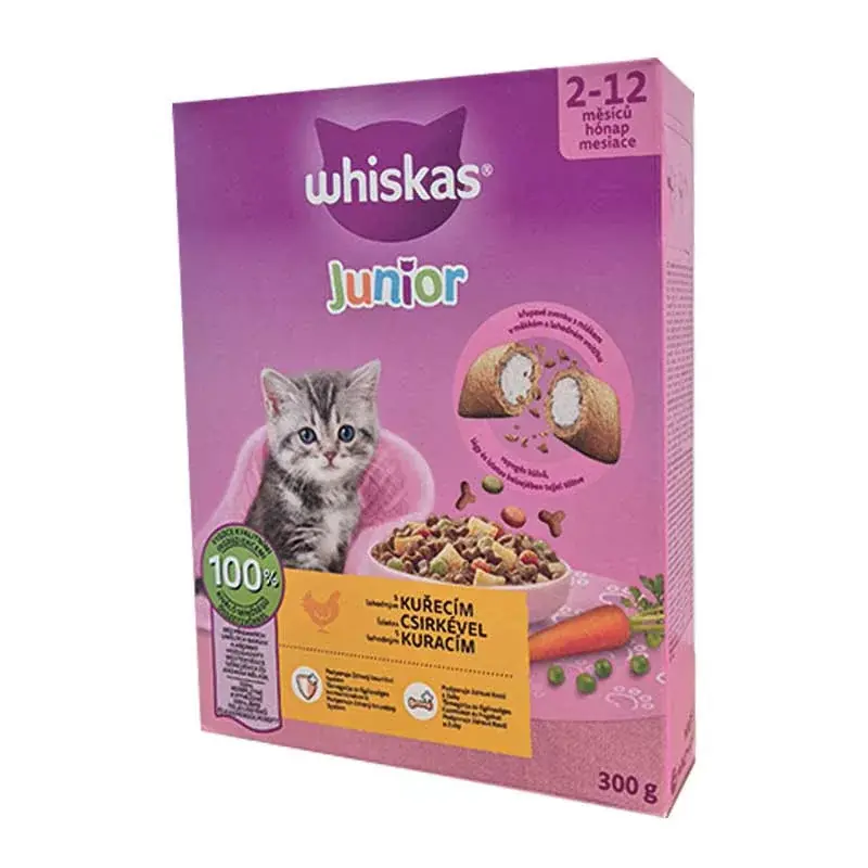 Legjobb ár WHISKAS CAT SZÁRAZ JUNIOR 300G CSIRKE DOBOZ