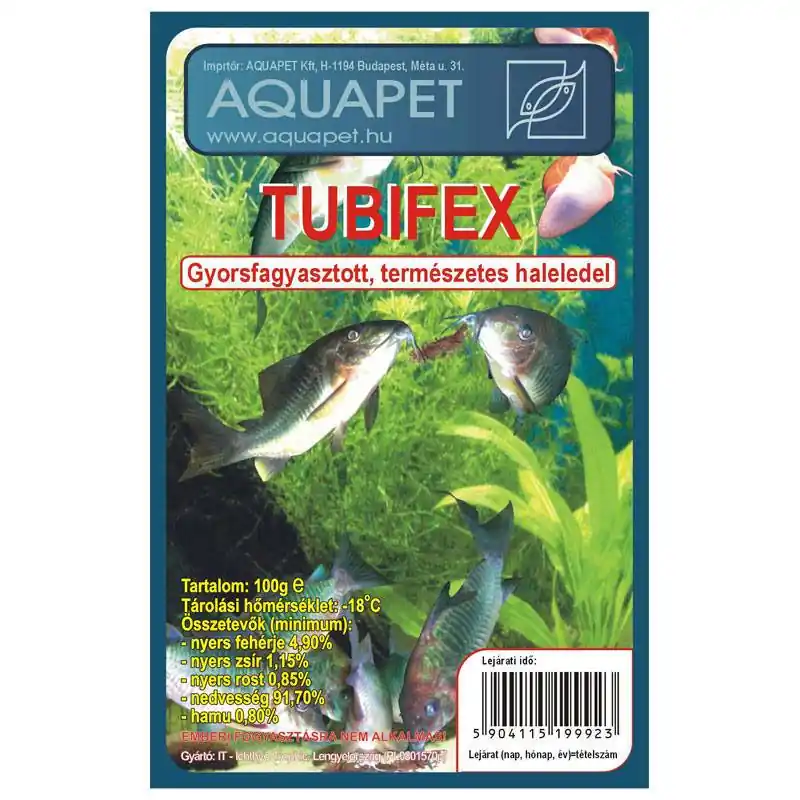 Fagyasztott tubifex (csővájó féreg) 100 gramm Azonnali szállítás